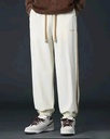 Premium Men's Off White Side Stripe Jogger Track Pants | Comfortable Regular Fit | Casual Sports Lower
